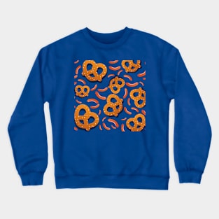 Pretzel and Sausage pattern Crewneck Sweatshirt